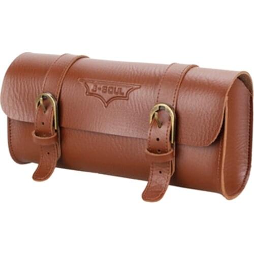 Stylish Bicycle Handlebar Bag PU Leather Handlebar Bag Cycling Front Bags Bicycle Bag Bicycle Accessories Vintage MTB Bike Bags