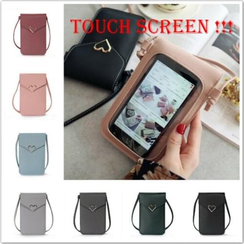 2021 Stylish Cross Body Screen Cell Phone Wallet Shoulder Bag Leather Pouch Friendly Case Support Wholesale And Dropshipping