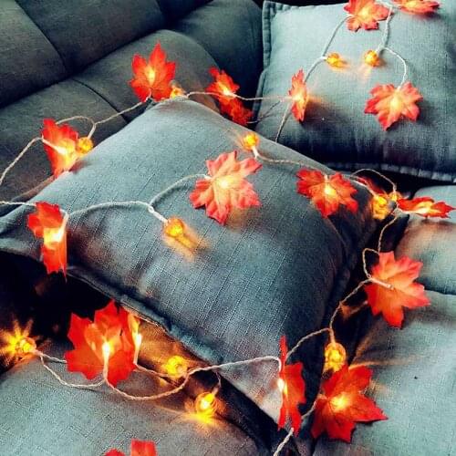 1.5/2M Maple Leaves Led String Lights Waterproof Battery Lamp Holiday Kids Bedroom Party Lights Decoration Fairy Light Garland