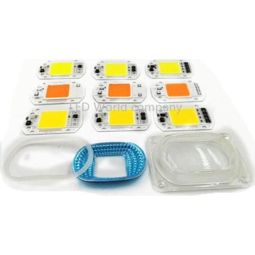 LED COB Grow White Chip+Lens Reflector 50W 30W 20W 110V/220V For LED Flood Light