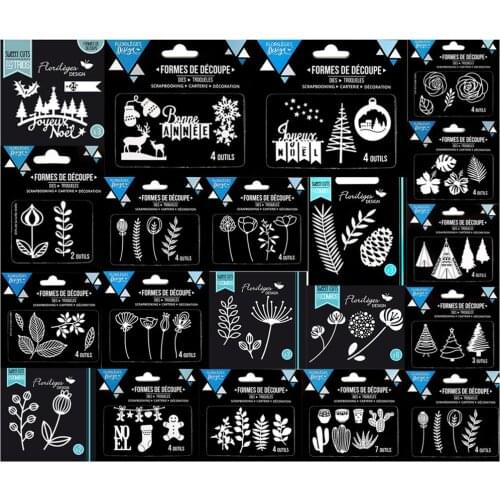 Piggy Craft metal cutting dies cut die mold Christmas series flower leaves Scrapbook paper craft knife mould blade punch stencil