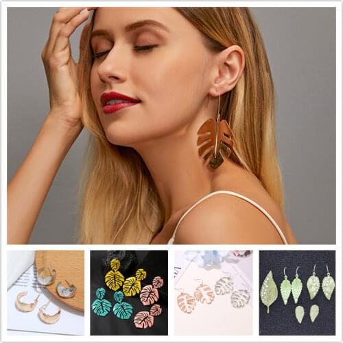 Timlee E318 Retro Cute Green Leaf Imitation Pearl Alloy Dangle Earrings Fashion Jewelry Wholesale