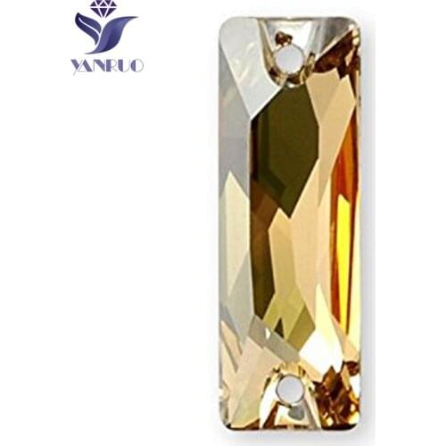 YANRUO 3255 All Sizes GSHA Crystal Cosmic Baguette Flat Back Rhinestone Sew On Strass For Garments Accessories