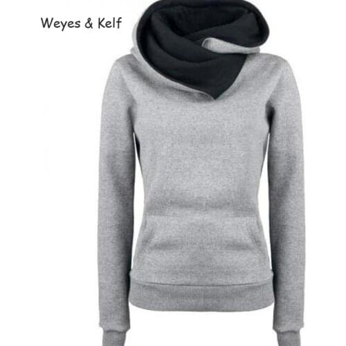 Weyes & Kelf S-3xl Plus Size Casual Long Sleeved Hooded Woman 2020 Solid Pullovers Hoodies Women Oversized Hoodie
