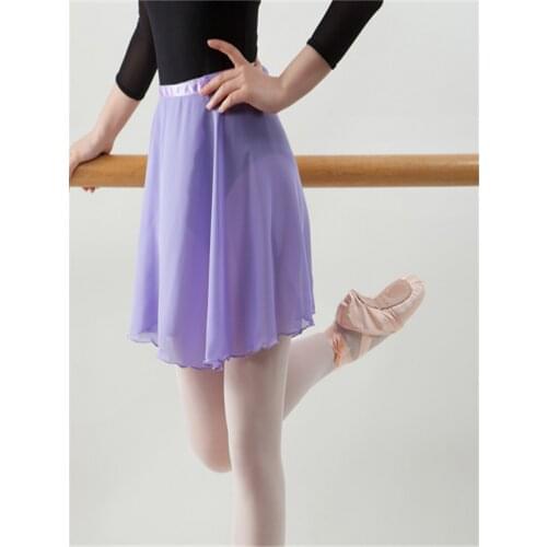 USHINE Ballet Dance Chiffon Skirt Pure Color Floral Print Practice Leotard Ballet Dance Dress Woman Girls