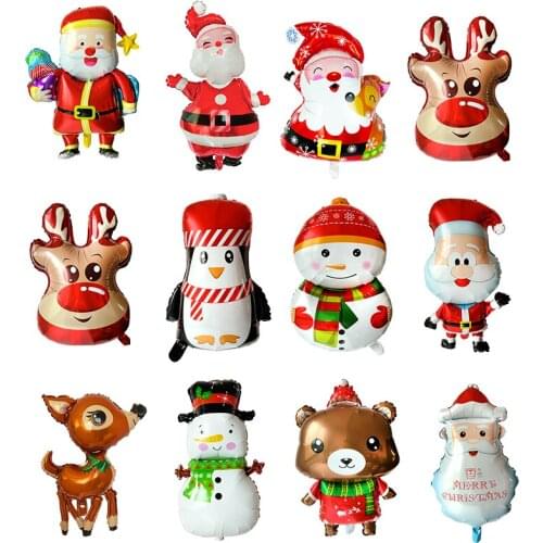 1PC Christmas Aluminum Foil Balloon Elk Snowman Penguin Party Decorative Balloon Merry Christmas Ball Ornaments Santa Claus Ball