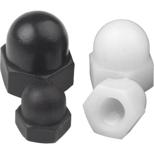 200pcs/100pcs DIN1587 Nylon Hex Dome Nut M3 M4 M5 M6 Nylon Cap Nut Plastic Decorative Acorn Nuts