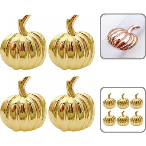 Smooth 6Pcs Delicate Pumpkin Shape Napkin Rings Gifts Napkin Rings Anti-rust for Party