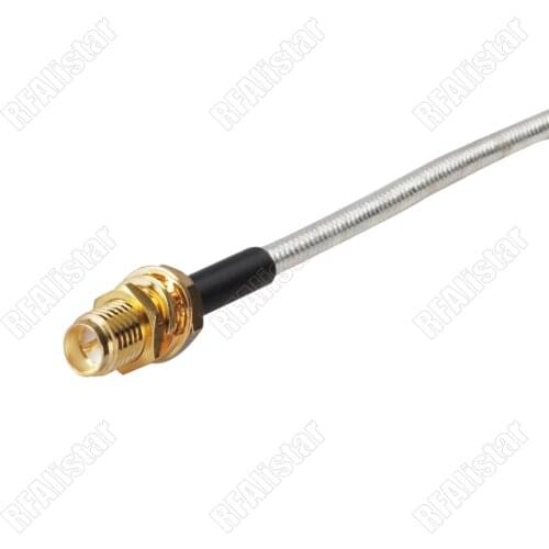 RP-SMA Female Jack Bulkhead Nut to Exposed End RG402 Semi-Flexible 0.141" RG-402 Coaxial Pigtail Cable 15cm/30cm/50cm/80cm/1M