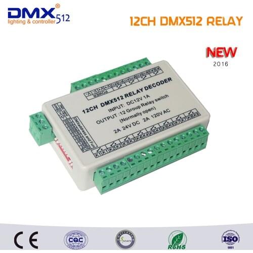 Free Shipping 12CH Relay switch dmx512 signal Controller,only use the signal control ,can't use power control