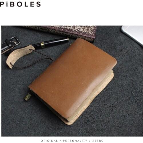 Handmade Genuine Leather Notebook Retro Solid Travel Journal Note Book Binding Rope Cow Leather Loose-leaf Hand Ledger Diary