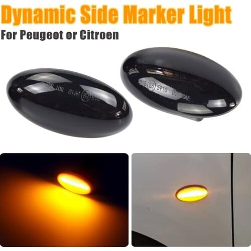 Side Marker Rear-View Mirror Indicator Light LED Dynamic Turn Signal Blinker For Peugeot 307 206 407 107 108 Citroen C1 C2 C3 C5