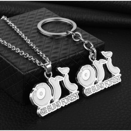 Game Jewelry Ori and the Blind Forest Keychain Letter Pendant Necklace Chaveiros Men Car Bag Keyrings Accessories Chain-30
