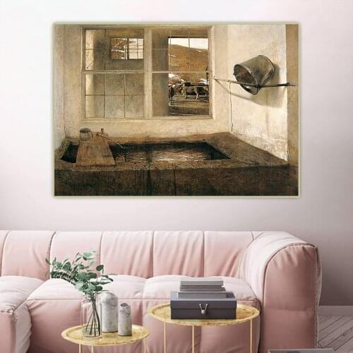 Citon Andrew Wyeth《 Spring fed》Canvas Oil Painting Artwork Poster Picture Wall Decor Background Home indoor Decoration