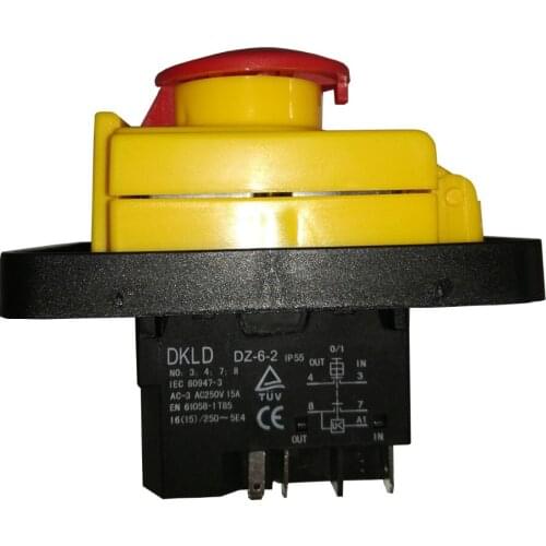DZ-6-2 15A 250V IP55 Waterproof Electromagnetic Drill Push Button Pushbutton Switch Magnetic Machine Switches