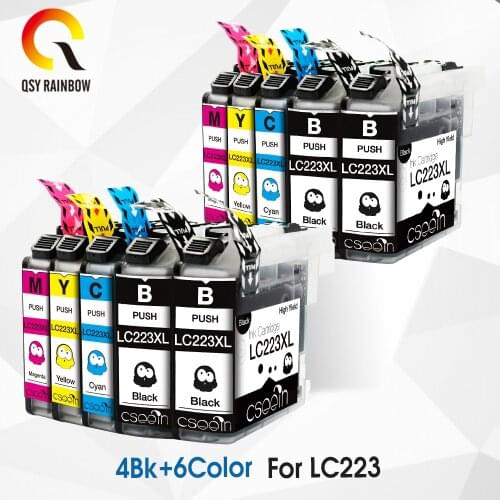 10 pk LC223 xl for Brother DCP-J4120DW J562DW MFC-J480DW J680DW J880DW J4420DW J4620DW J4625DW compatible ink cartridge chipped