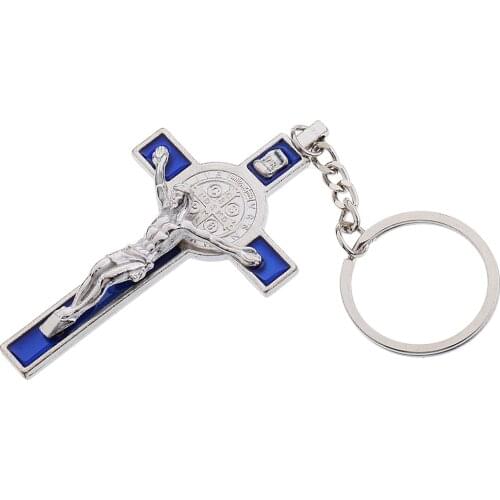 Crucifix Jesus Christ Cross Statue Religion Keyring Perfect For Car Home Chapel ornament