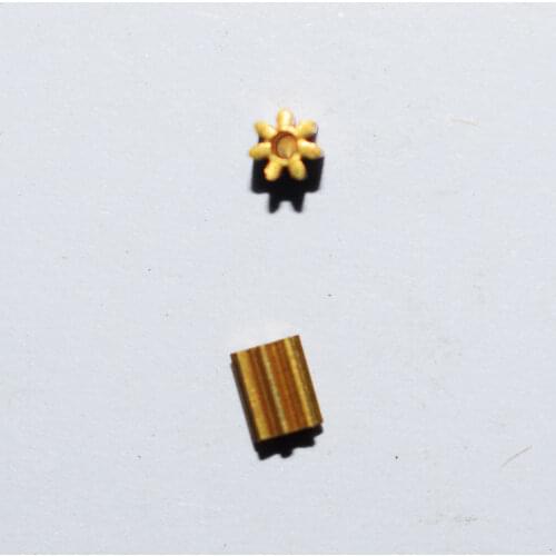 10/100pcs 7teeth 1hole 0.3M brass gear/hollow cup motor copper gear/DIY Toy part/technology model parts/rc car robot tamiya