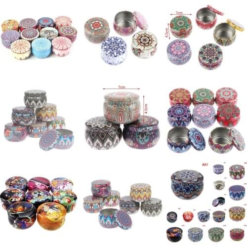 Mini Tea Storage Tin Container Tea Coffee Tins Flowers Pattern Food Storage Box For Herb Candy Chocolate Sugar Spices Candle