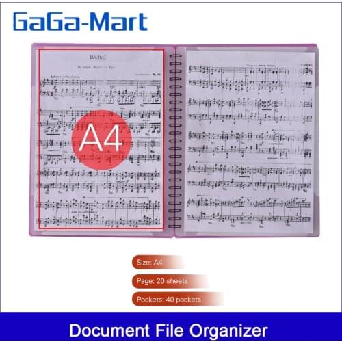 Multifunctional Music Score Holder A4 Size Paper Sheet Document File Organizer Folder with 40 Pockets