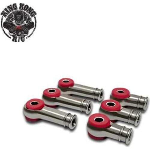 Kingkong RC 6pcs Stainless Steel 12mm Pull Rod Head Climbing Mud Head Military Card Model Upgrade D-E026A