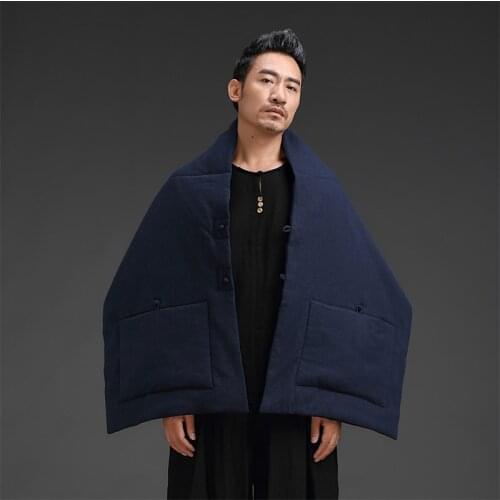 2021 Winter Autumn Men Thicken Scarf Man Scarves Wrap Shawl Thick Cotton Padded Scarf Male Chinese Style Warm Wraps