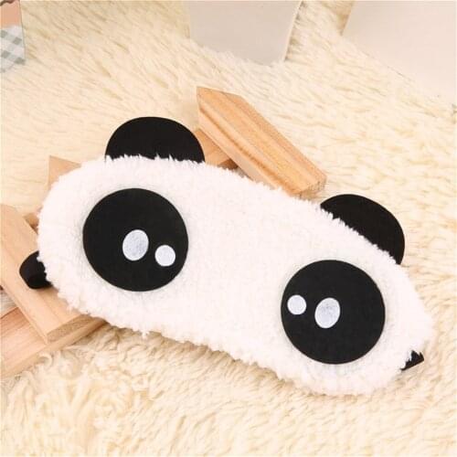 3D Cute Design Plush Panda Face Eye Travel Sleeping Soft Eye Mask Blindfold Shade Eyeshade Portable Sleeping Eye Cover Drop ship