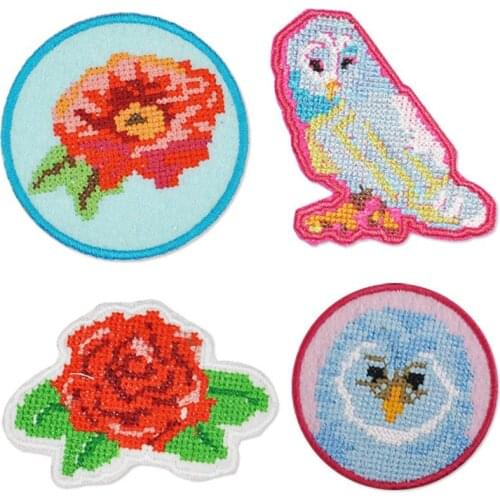 Rose Flower Bird Floral Sequins Patches Sewing Embroidered Applique for Jacket Clothes Stickers Badge DIY Apparel Accessories