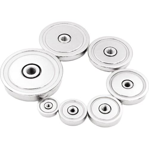 Neodymium Shallow Pot Magnets With Internal Thread Hole have a threaded Stem Be Used For Every kind of Tapped Screws Dia16-75mm