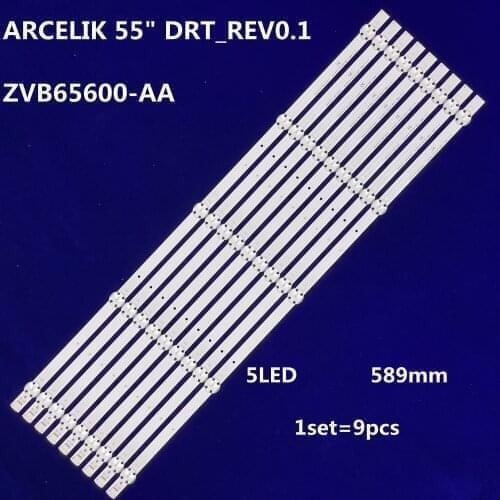 100% New 9pcs/Kit LED strips for GRUNDIG 55 TV 55 VLX 7710 55GUB8852 55GUW8867 55VLX7810BP ARCELIK 55" DRT_REV0.1 ZVB65600-AA
