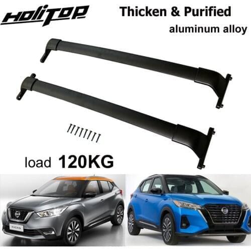 New Arrival cross bar horizontal roof rack roof bar for Nissan Kicks 2017 2018 2019 2020,thicken & purified aluminum, load 120kg