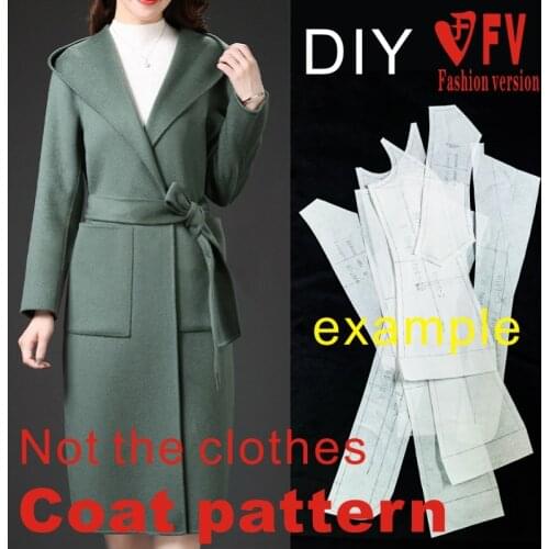 Clothing DIY pattern hat double-sided cashmere coat pattern womens sewing design drawing BFY-236