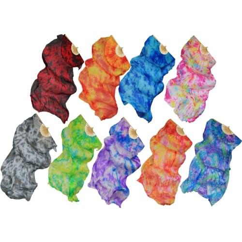 Pair of Hand Fan Oriental Belly Belly Dance Imitation Silk Fan Veil