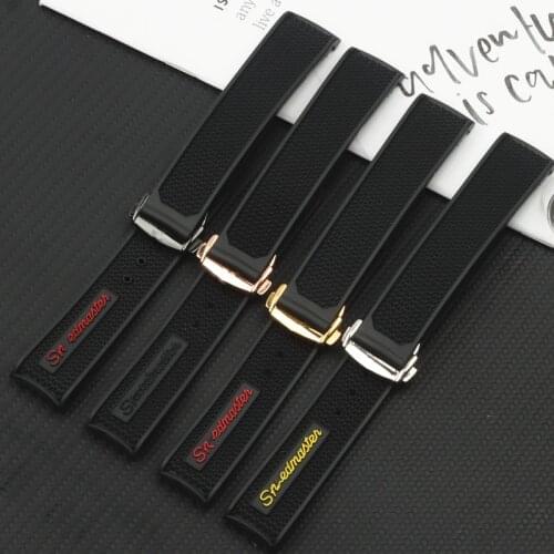 Brand quality 21mm 22mm soft Rubber Silicone Watch band Watchband repalcement for Omega strap Speedmaster 326 series Wrist belt