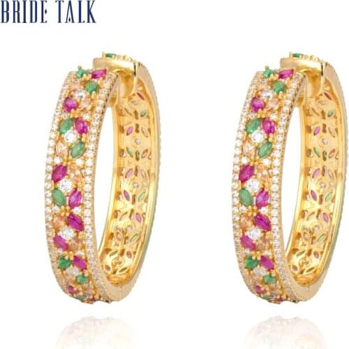 Bride Talk Luxury Gorgeous Bridal Earrings High Quality Cubic Zirconia Fashion Elegant Jewelry Accessories For Women Wedding