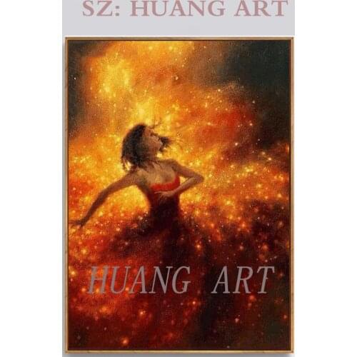 Hand-painted figure figure oil painting canvas modern household adornment wall art handmade female dancer draw pictures