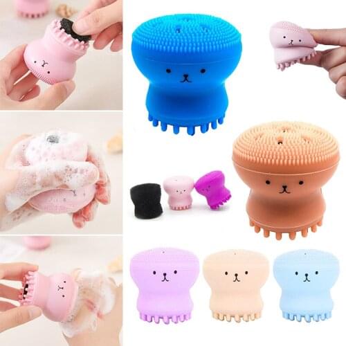 Facial Cleansing Brushes Silicone Cute Octopus Facial Cleanser Pore Cleanser Face Scrub Washing Brush Skin Care Tools TSLM1