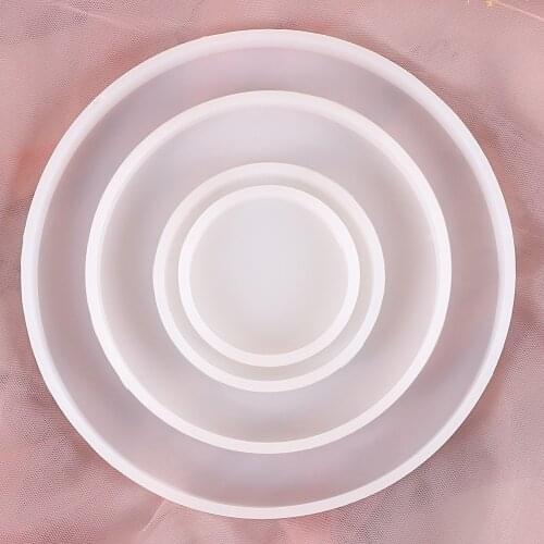 Silicone Round Tray Casting Epoxy Molds For DIY Resin Tray Coaster Jewelry Findings Tools Uv Epoxy Mould Handmade Craft Making