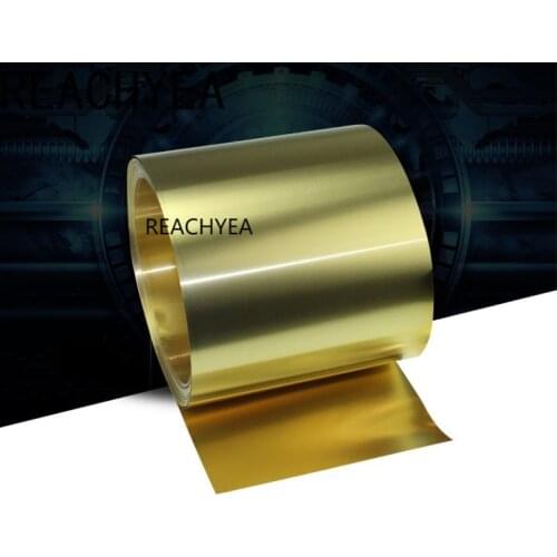 Thickness 0.2mm width 20-100mm 1Meter/ROLL Thin Brass Strip Brass Sheet gold film Brass Foil Brass plate H62
