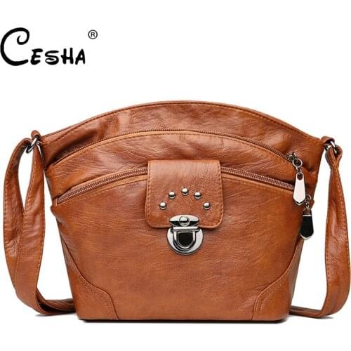 ​​Vintage Women Shoulder Shopping Leather Bag Durable Leather Female Crossbody Bag Set High Quality Girls Designers Bags