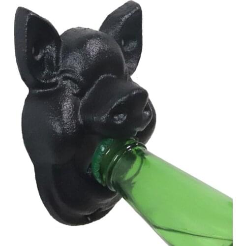 Vintage Wall Bottle Opener Pig Head Bottle Opener Cast Iron Wall Mounted Bottle Opener Wine Beer Cap Opener Bar Accessories