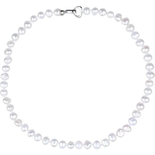 Fashion Pearl Necklace Genuine Natural Freshwater Pearl Jewelry 7-8mm Baroque Pearl Choker Necklaces For Women Gift