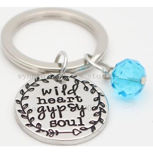 Gypsy jewelry Wild Heart Gypsy Soul necklace boho necklace rose necklace &keychain hand stamped jewelry boho chic necklace gypsy