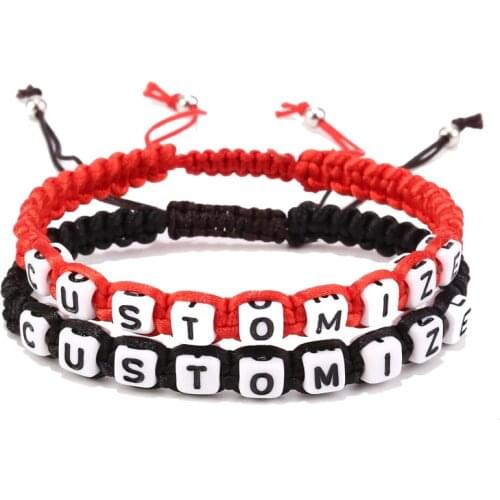 1pcs Custom Name Bracelet Boy Girl His Her Couple Friend Braided Handmade Bracelet For Valentines Day Birthday Gift DIY Making