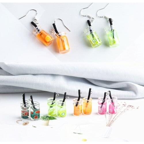 10pcs/pack fruit juice Crystal Glass Bottle Charms DIY Craft fit for Bracelet Jewelry Earring Accessory handmade 10*27mm