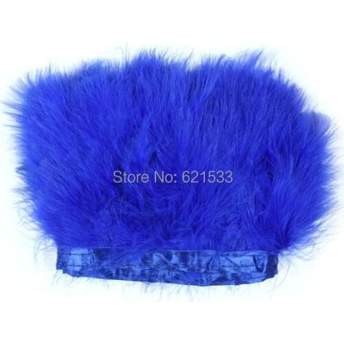 2Yards/lot-Royal Blue Turkey Marabou Feather Trim Fringe for Dress Up Show Christmas Feather Trim, Feather Fringe