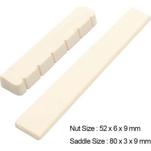 6 String Classical Guitar Saddle + Nut White Bone Bridge for Acoustic Folk Guitar Accessories