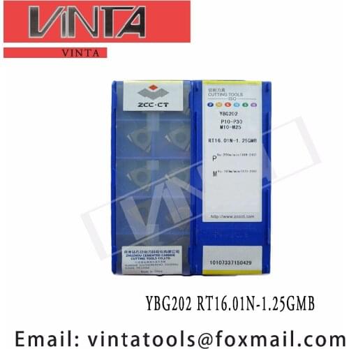 Free shipping high quality 10pcs/lots YBG202 RT16.01N-1.25GMB cnc carbide threading inserts