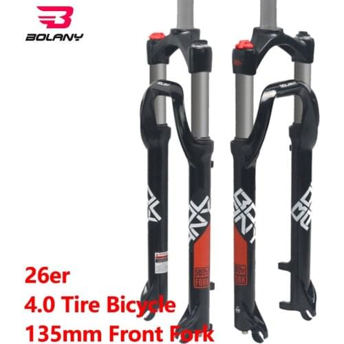 BOLANY 26er Inch Snow Bicycle Oil Spring Fork Suspension Disc Brake Aluminum Alloy Straight Hand for Mountain Bike Accessories