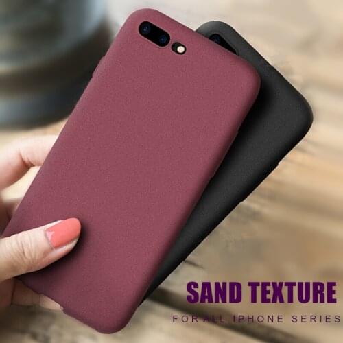 Mobile Case Ultra-Thin Sandstone Case Back Cover Soft Scrub Cover For iPhone 12 11 Pro Max 6 6S 7 8 X XR XS Max Plus phone case
